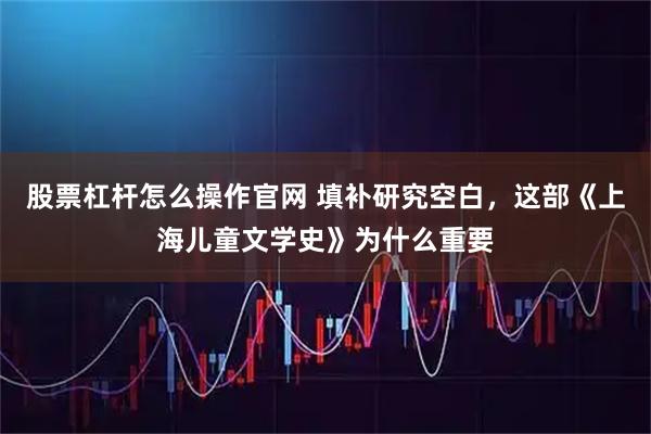 股票杠杆怎么操作官网 填补研究空白，这部《上海儿童文学史》为什么重要